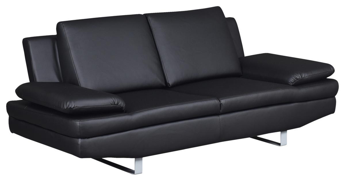 2-Sitzer-Sofa Jovanna, Schwarz B: 198 cm - Schwarz/Grau, Design, Textil (198/78/88cm) - MID.YOU