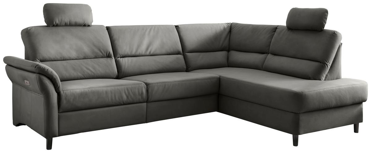 Ecksofa Cavoli, Grau S: 266x190 cm - Schwarz/Grau, MODERN, Textil (266/190cm) - Livetastic