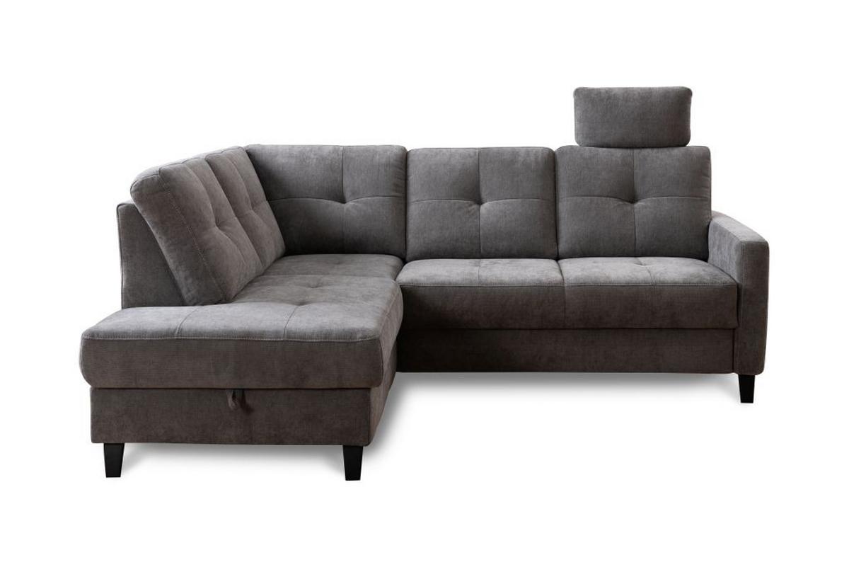Rohová sedačka VARESE, levá, šedá žinylka MORELIA - šedá/černá, Moderní, kov/textil (170/219cm) - James Wood