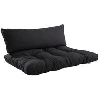 Palettenkissen 2-Tlg. Loungeset 120x80x16 cm Schwarz - Schwarz, Basics, Textil (120/80/16cm)