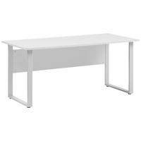 Schreibtisch B 160cm H 73,2cm Serie 1500, Hellgrau - Hellgrau/Alufarben, KONVENTIONELL, Holzwerkstoff/Metall (160/65/73,2cm) - MID.YOU