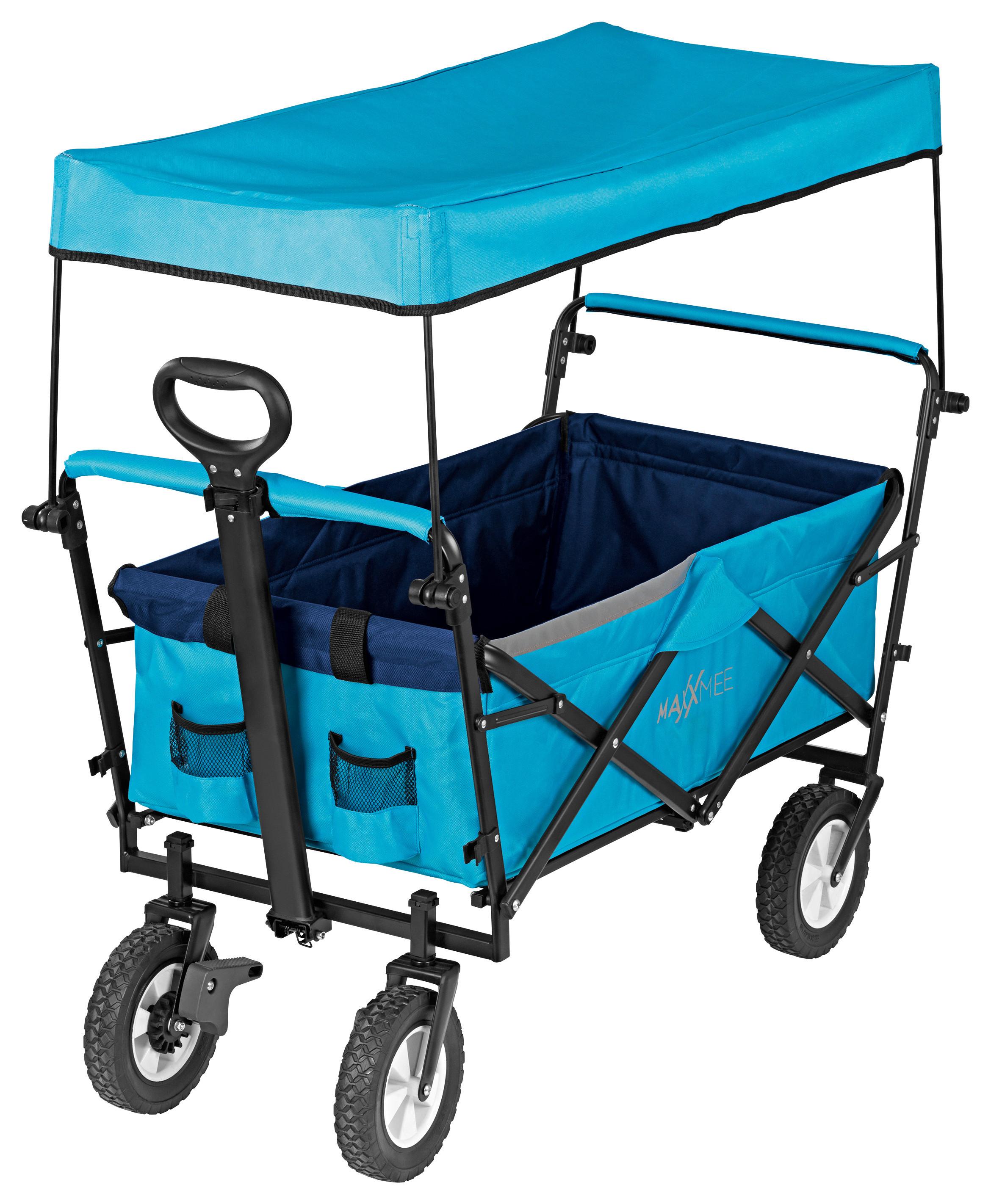 Bollerwagen Maxxmee Faltbar Blau Max. Belastbarkeit 80 Kg - Blau, Basics, Kunststoff/Textil (106/55/92cm) - TV - Unser Original