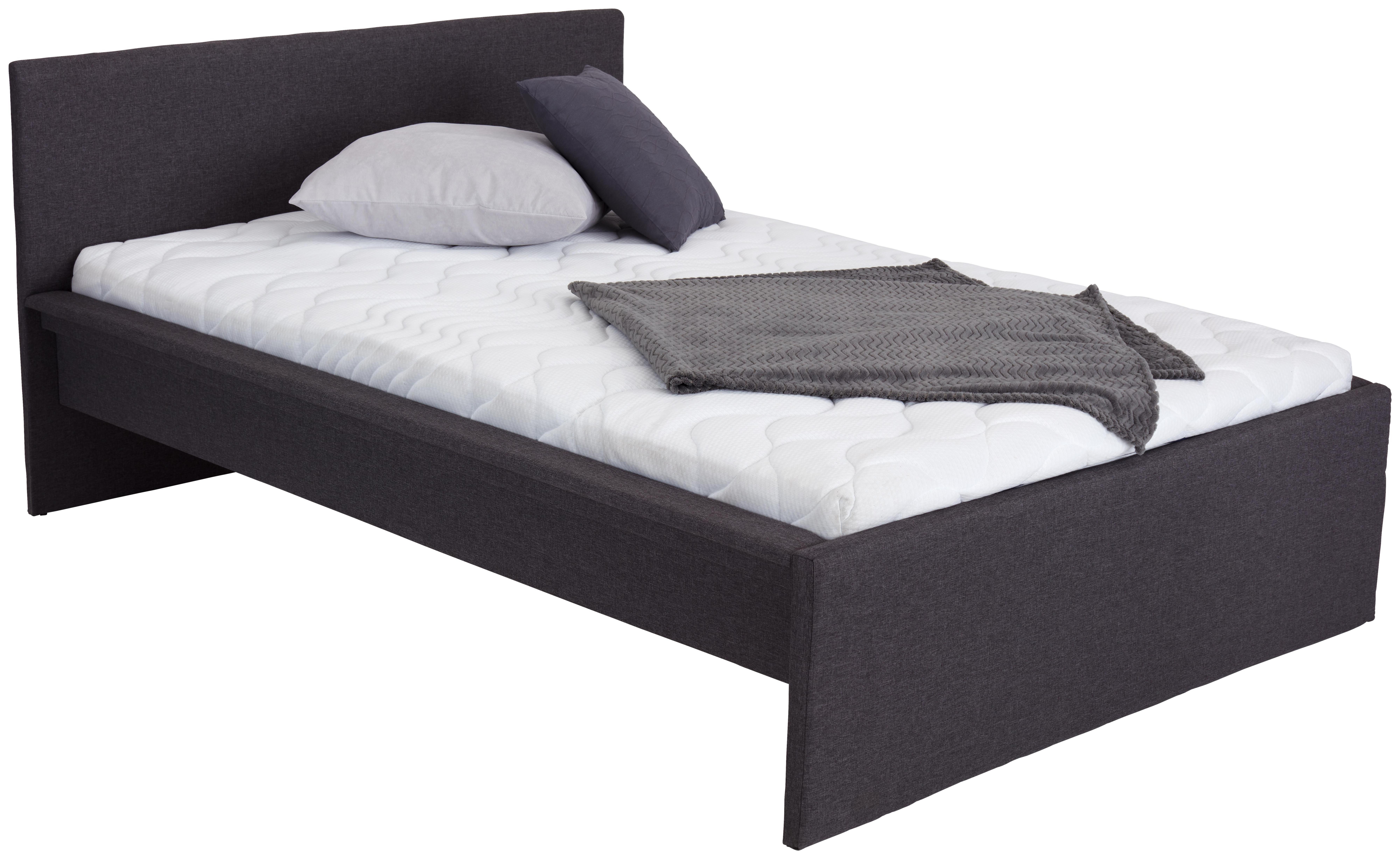 Polsterbett Malmö 140x200 cm Dunkelgrau - Dunkelgrau, Basics, Holz/Textil (157/91/206cm)