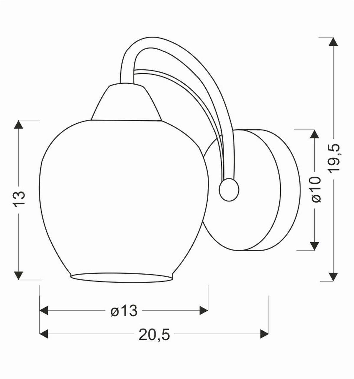 Wandleuchte 21-35233 Tobias - Messingfarben/Bernsteinfarben, KONVENTIONELL, Metall (20.5/13/19.5cm)