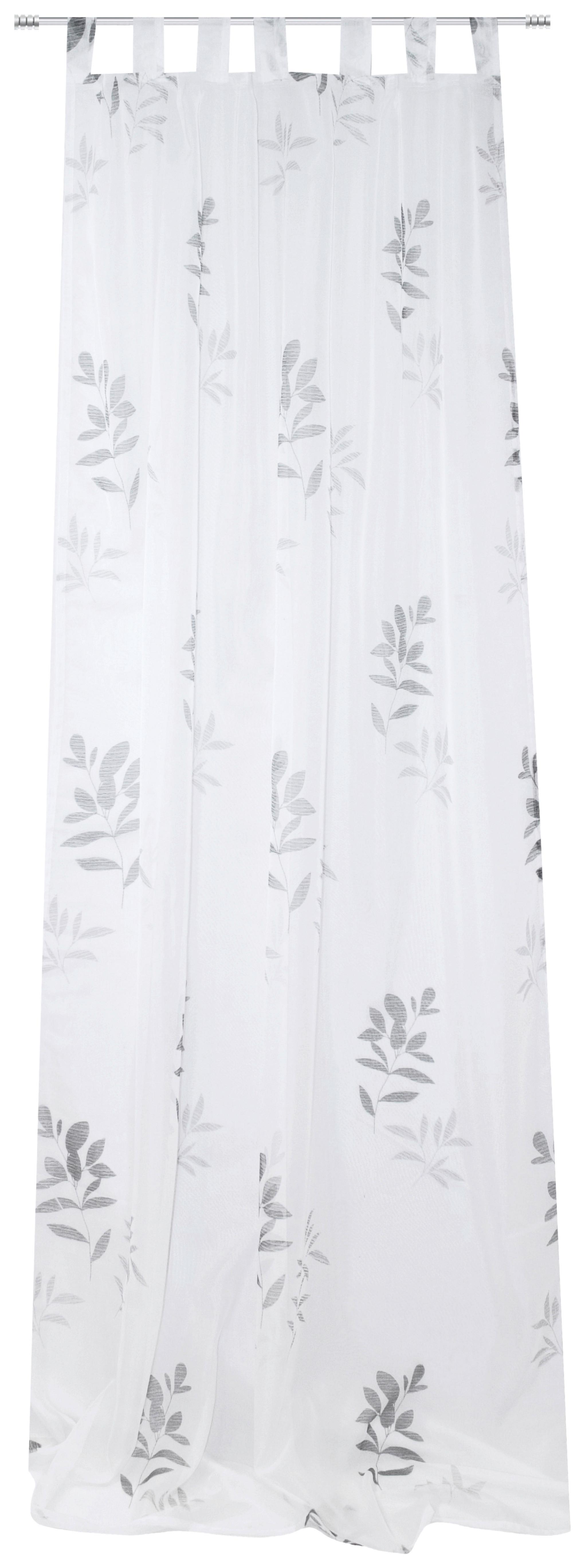 Vorhang mit Schlaufen Romana 140x255 cm Weiß - Weiß/Grau, MODERN, Textil (140/255cm) - Luca Bessoni