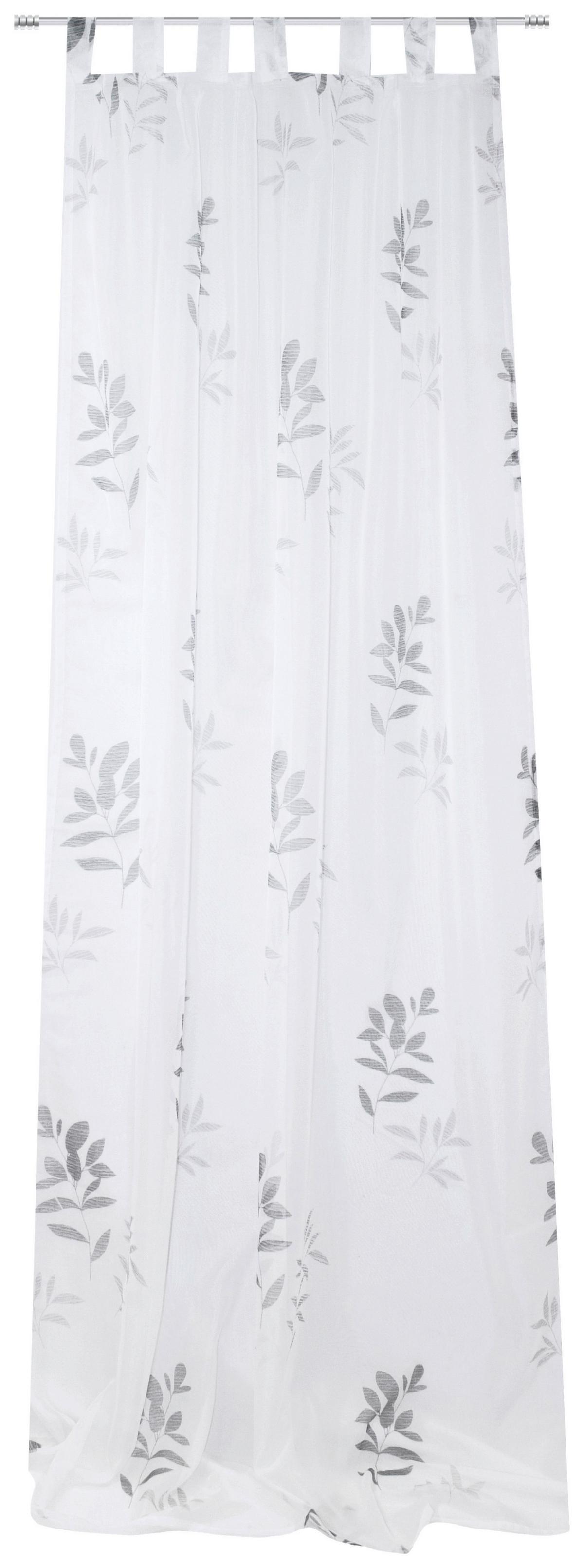 Vorhang mit Schlaufen Romana 140x255 cm Weiß - Weiß/Grau, MODERN, Textil (140/255cm) - Luca Bessoni