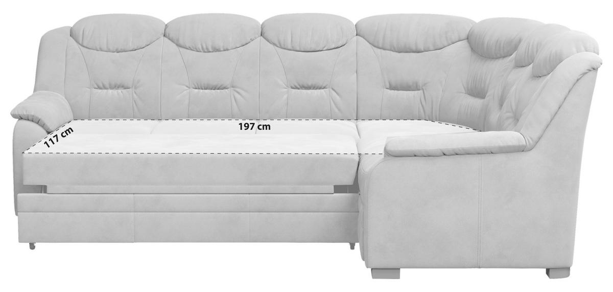 Ecksofa Marcus - Hellgrau/Schwarz, Basics, Textil (263/211cm) - MID.YOU