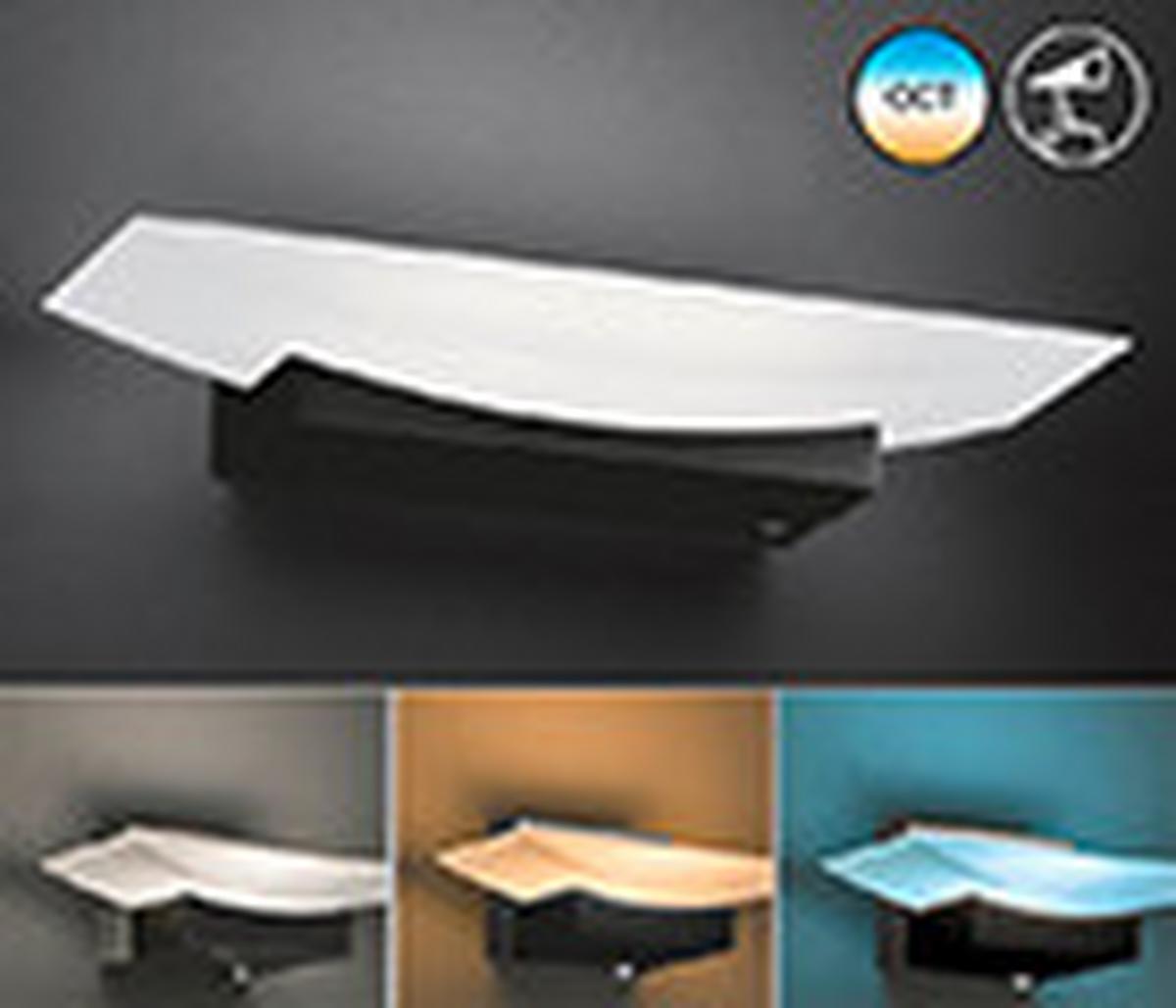LED-Wandleuchte Bowl 1-Flammig 3 Helligkeitsstufen - Schwarz/Weiß, Design, Glas/Metall (6/30/11cm) - Fischer & Honsel