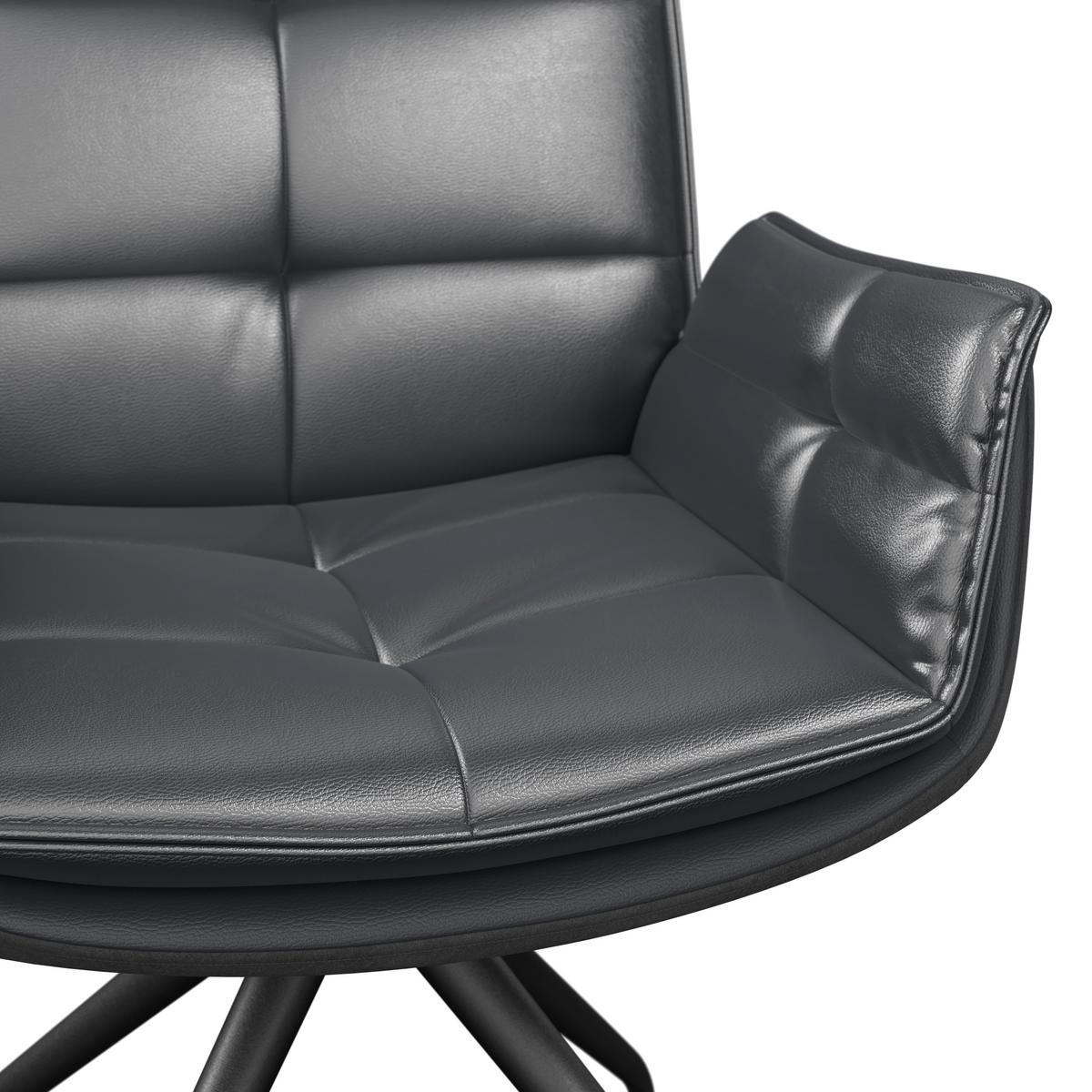 Armlehnstuhl Malin Giga Webstoff schwarz, B: 59cm - Schwarz, MODERN, Textil/Metall (61/92/66cm)