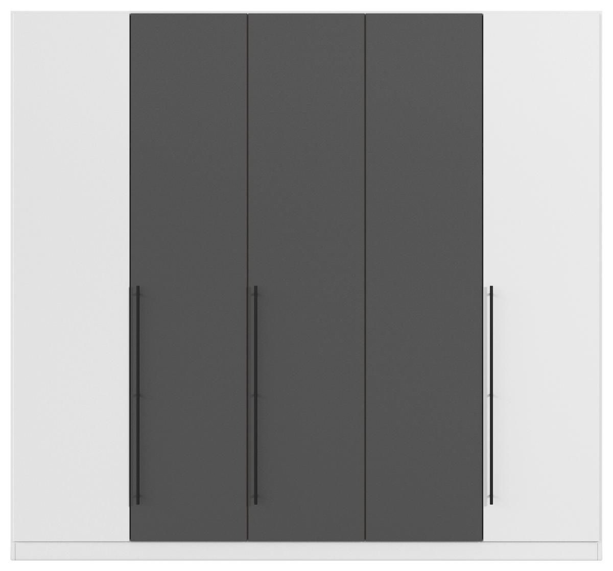 Kleiderschrank Safari B: 226 cm - Weiß/Grau, KONVENTIONELL, Holzwerkstoff (226/210/54cm)