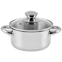 James Wood Kochtopf Berni Edelstahl - Edelstahlfarben/Transparent, KONVENTIONELL, Glas/Metall (14/7cm) - James Wood