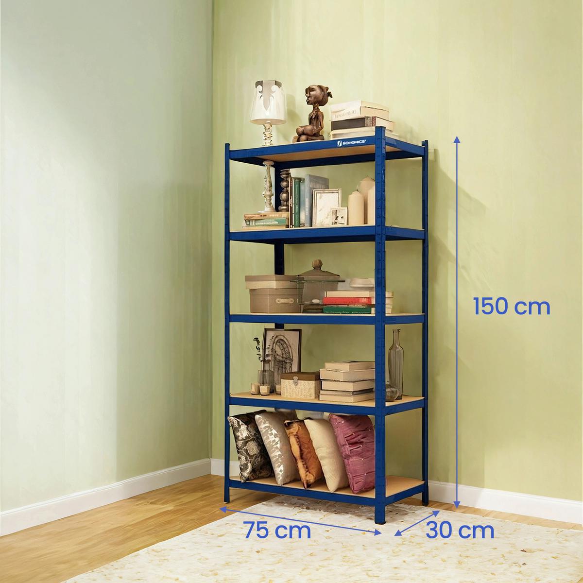 Schwerlastregal Shelving Dunkelblau B: 75 cm - Dunkelblau, Basics, Holzwerkstoff/Metall (75/150/30cm)