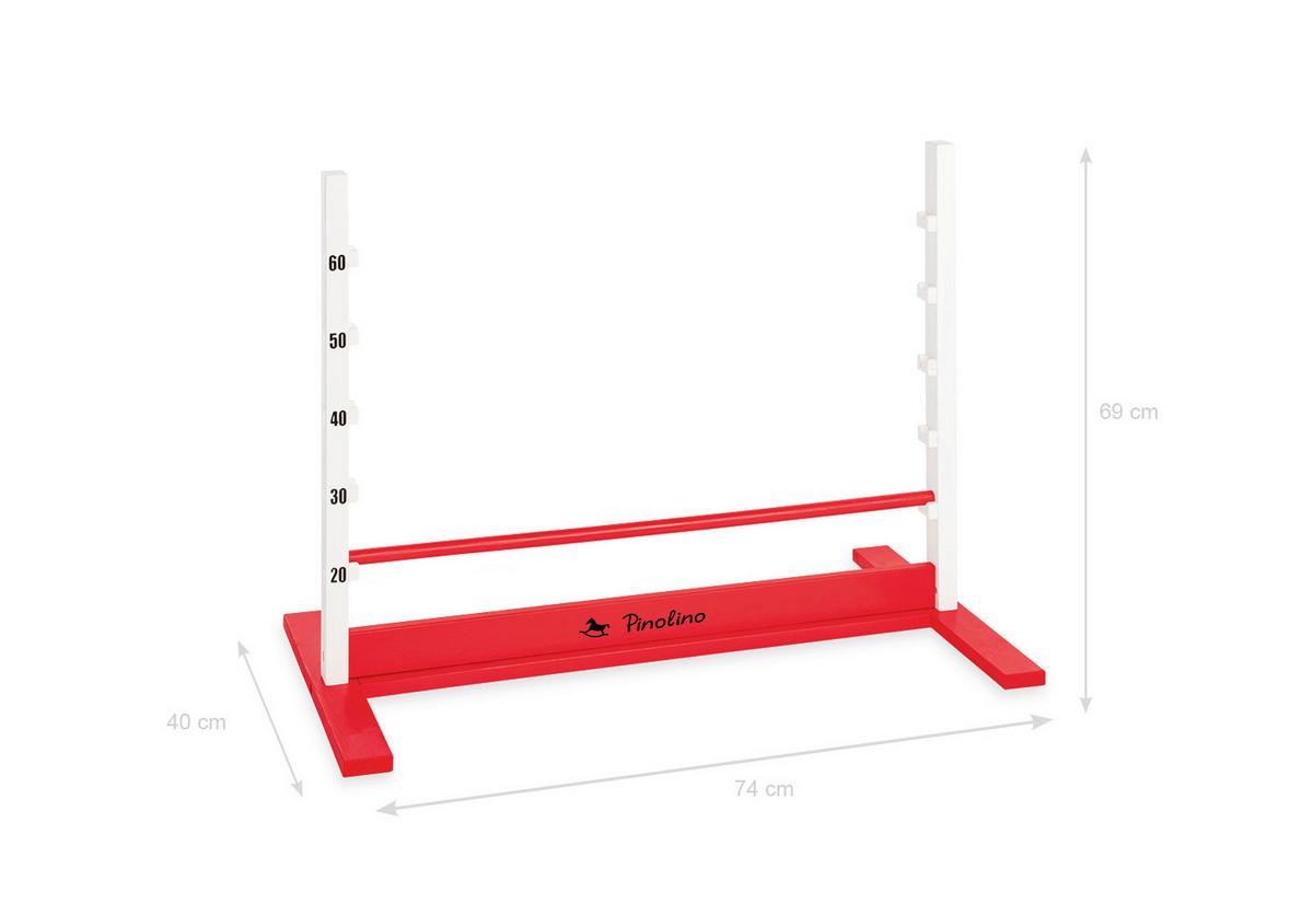 Hindernisparcour Hoppe - Rot, Basics, Holz (92/67/50cm) - Pinolino