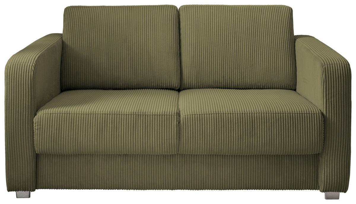Schlafsofa Mia, Olivgrün B: 159 Cm - Chromfarben/Olivgrün, Basics, Textil (159/88/87cm) - Livetastic