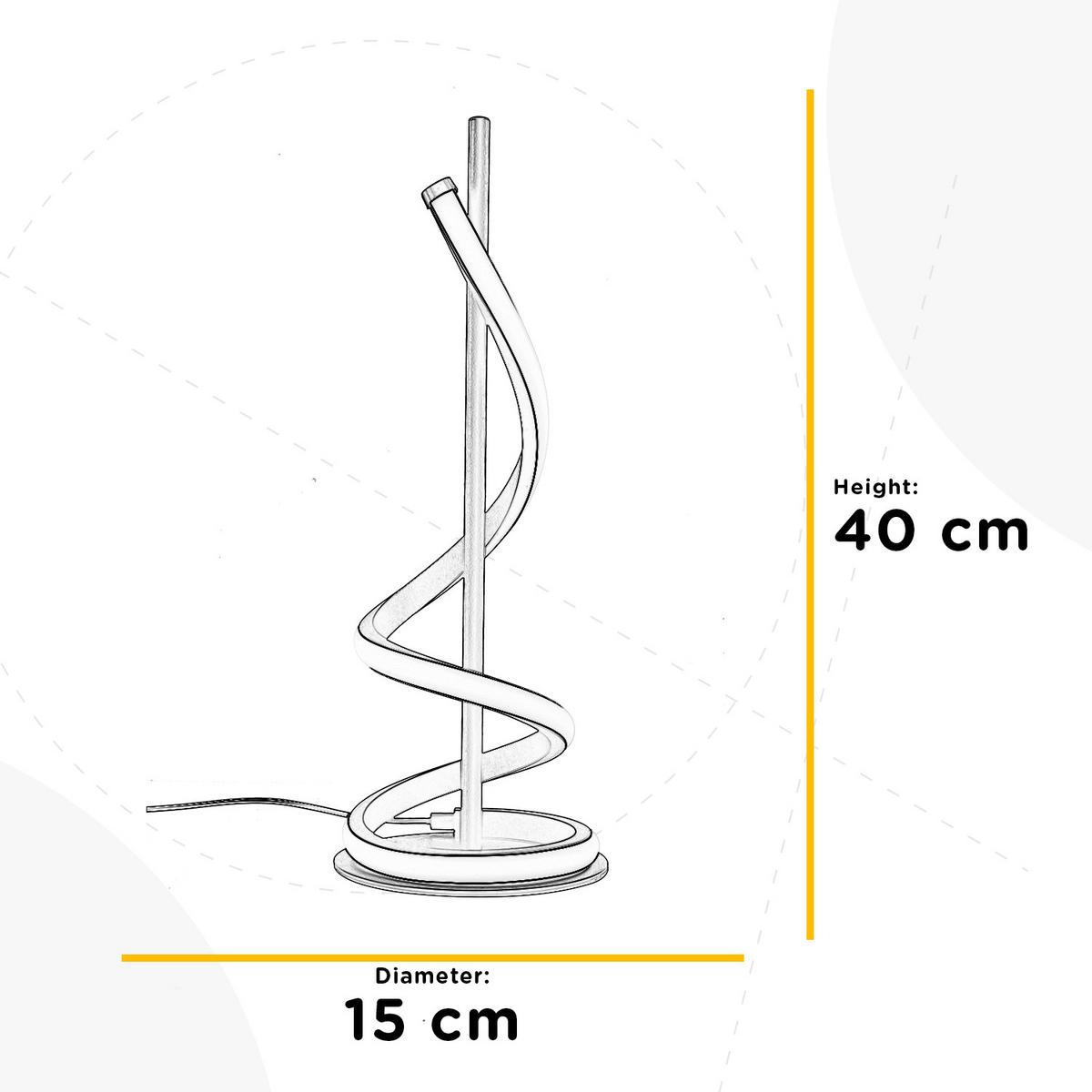 LED-Tischleuchte Twist Schwarz L: 15 cm - Schwarz, Design, Kunststoff/Metall (15/15/40cm)