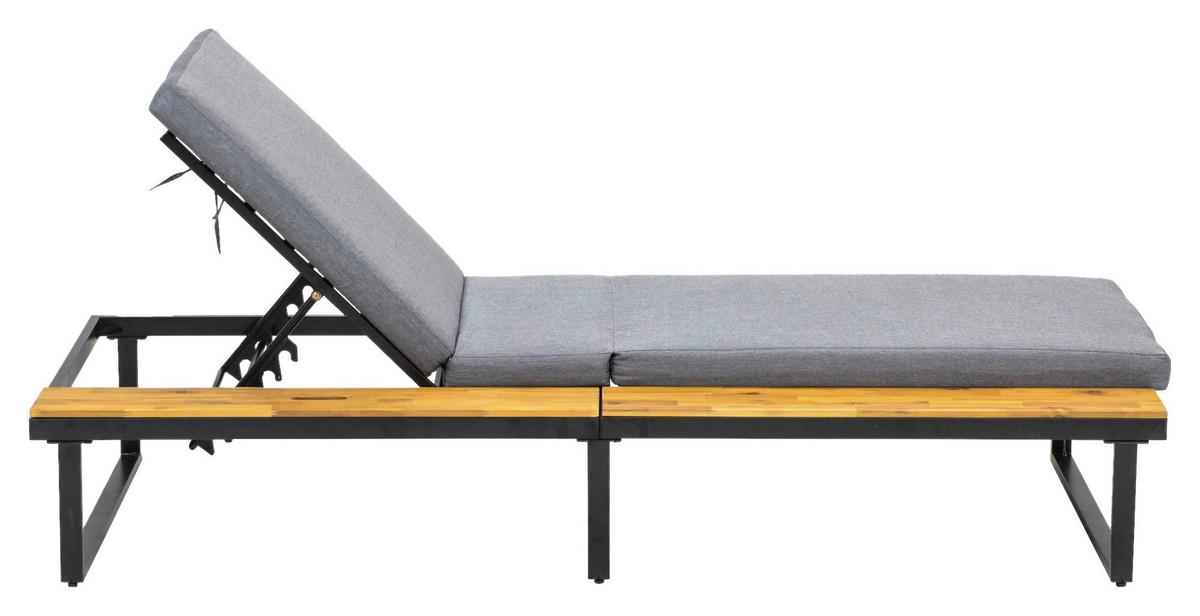 Sonnenliege Victoria - Anthrazit/Grau, MODERN, Holz/Kunststoff (75/38/200cm) - Beldano