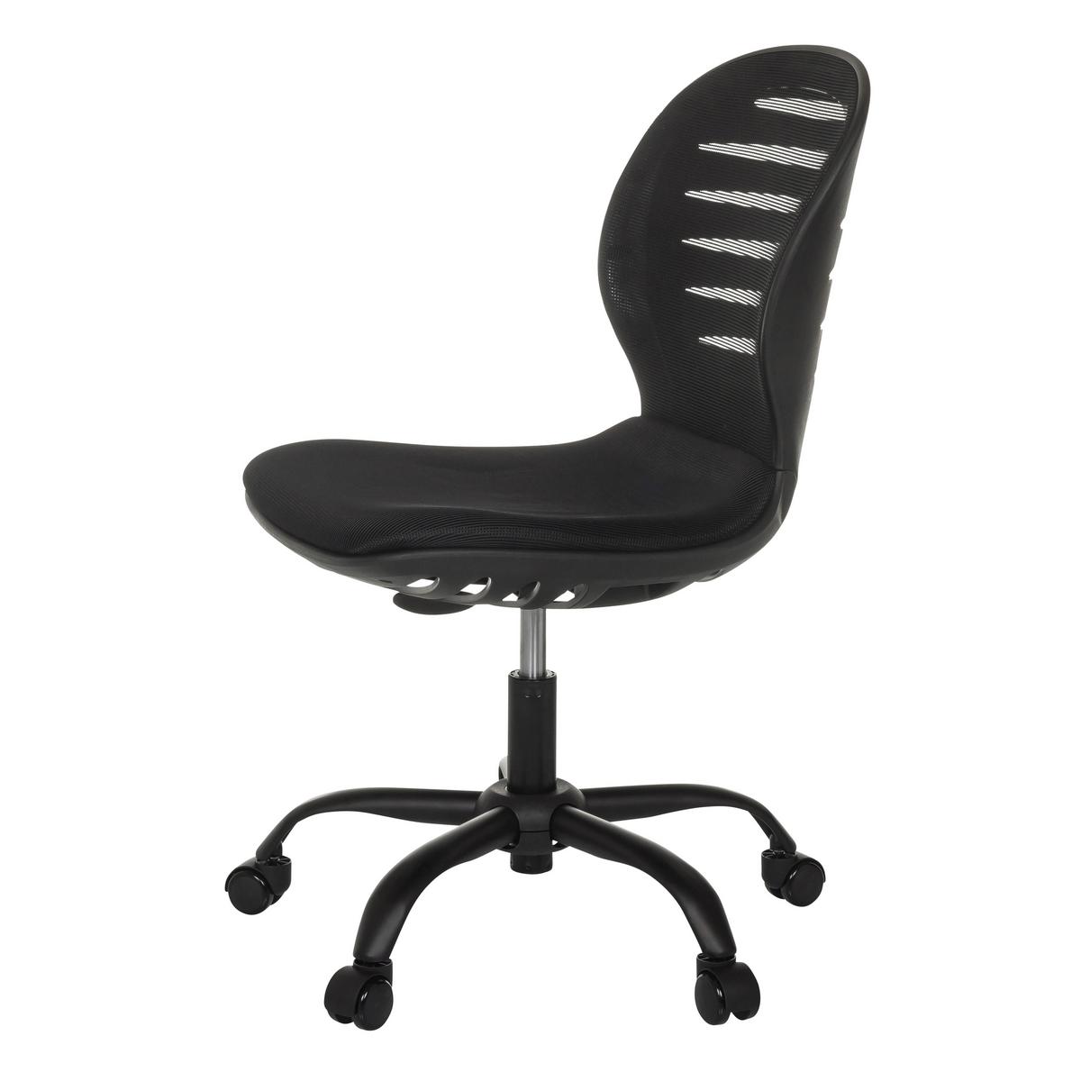 Drehstuhl Captivo Mid Schwarz B: 53 cm - Schwarz, MODERN, Kunststoff/Textil (53/84 - 93/58cm) - MID.YOU