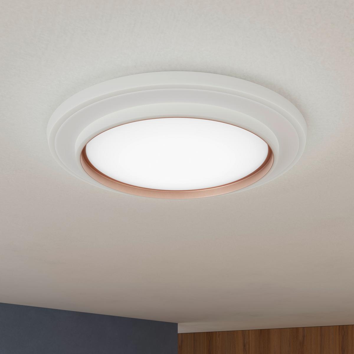 LED-Deckenleuchte CLARA - Champagner/Weiß, Basics, Kunststoff/Metall (46/5,5cm) - Luca Bessoni