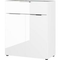 KOMODA OAKLAND - bílá/černá, Moderní, kov/kompozitní dřevo (83/102/42cm) - Premium Living