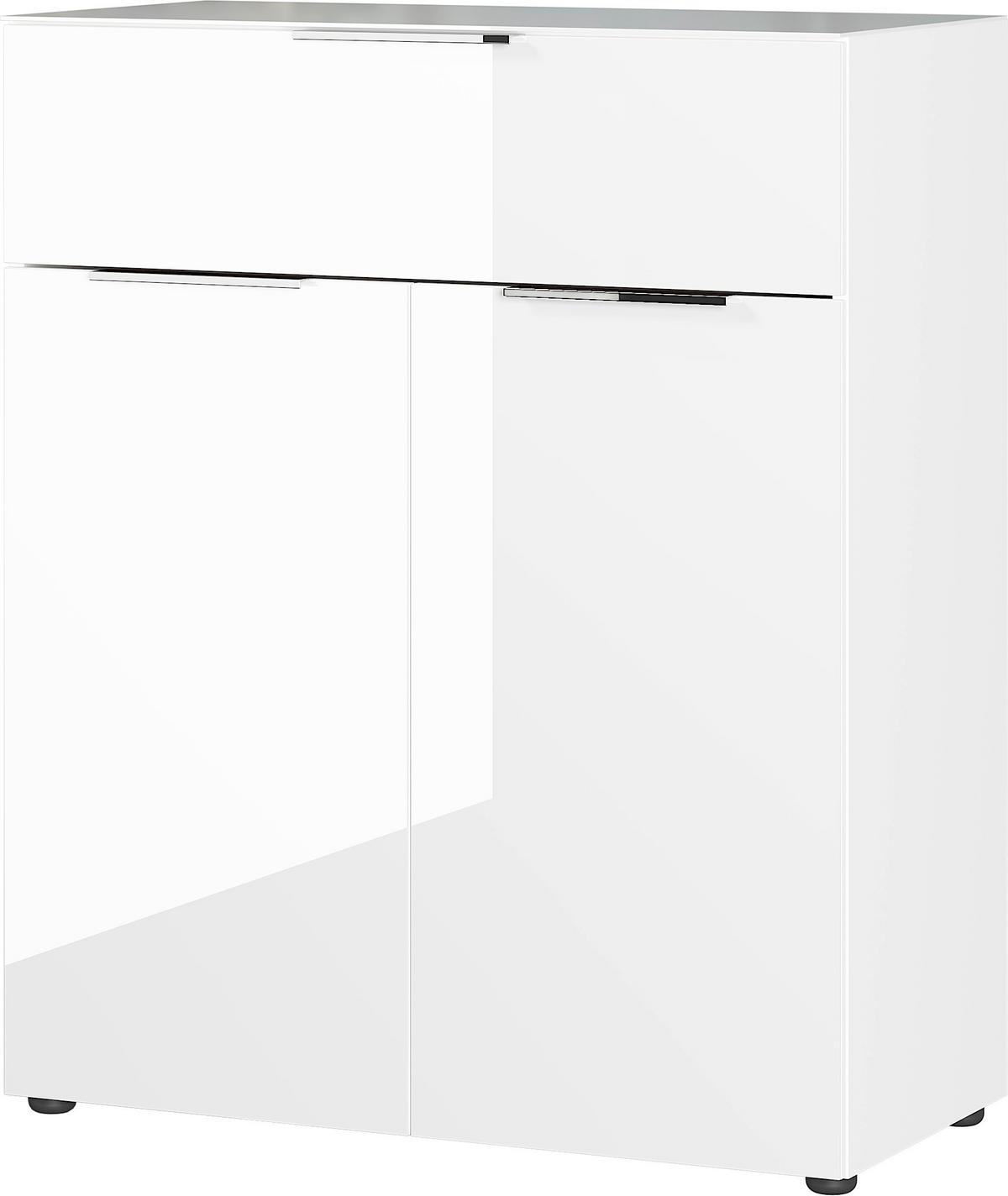 KOMODA OAKLAND - bílá/černá, Moderní, kov/kompozitní dřevo (83/102/42cm) - Premium Living