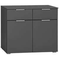 Kommode B: 93 Cm Alabama, Grau - Alufarben/Grau, MODERN, Holzwerkstoff (93/81/42cm) - Rauch Möbel