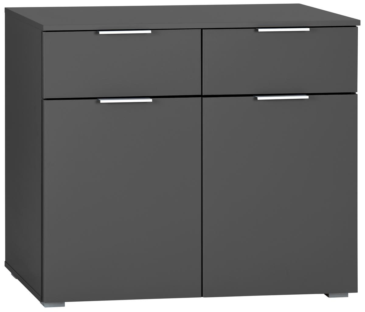 Kommode B: 93 Cm Alabama, Grau - Alufarben/Grau, MODERN, Holzwerkstoff (93/81/42cm) - Rauch Möbel