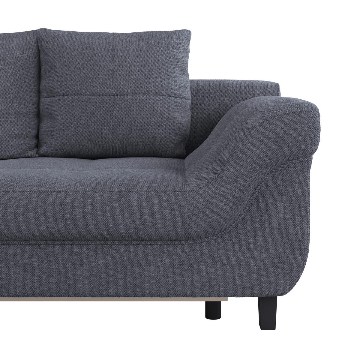 Ecksofa Mendoza - Anthrazit/Schwarz, Design, Textil (197/309cm) - Ondega