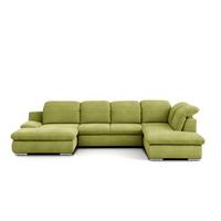 Wohnlandschaft Isona Grün - Chromfarben/Grün, Design, Textil (165/353/212cm) - Livetastic