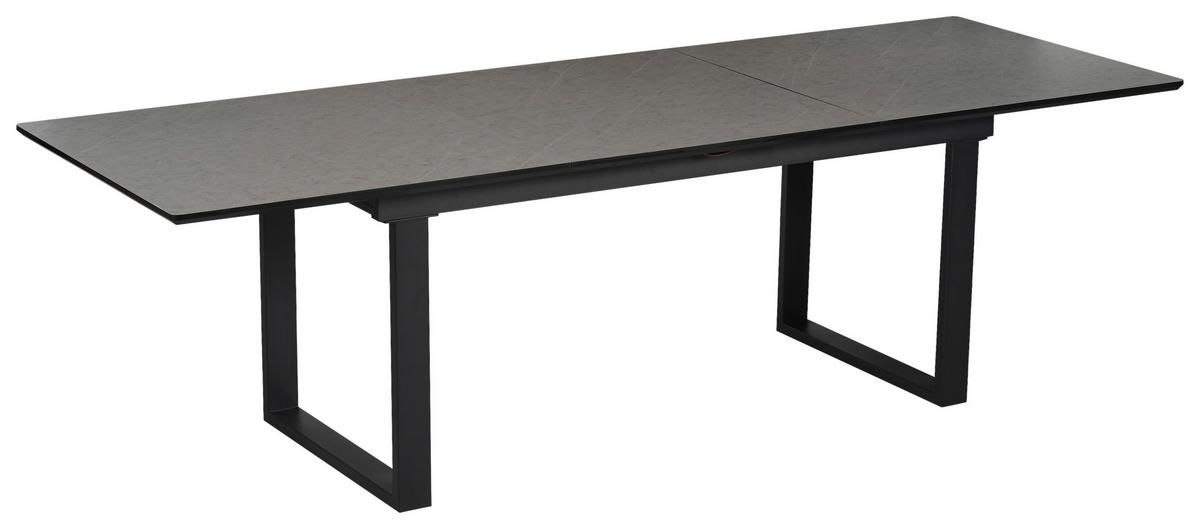 ESSTISCH GARY AZ - Schwarz/Grau, KONVENTIONELL, Holzwerkstoff/Metall (180-260/90/76cm) - MID.YOU