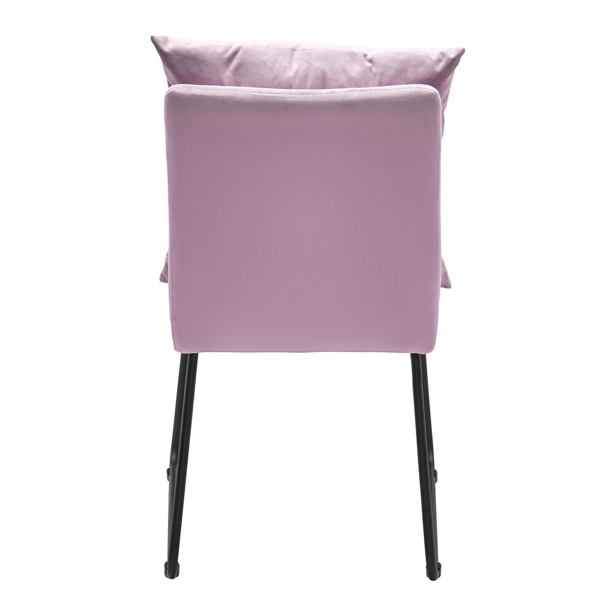 Židle ze sametu Bono růžová - růžová/černá, Moderní, kov/dřevo (44/90/58cm) - Bessagi Home