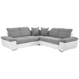 Wohnlandschaft in L-Form Logan 270x270 cm - Dunkelgrau/Silberfarben, MODERN, Holz/Textil (270/270cm) - Ombra