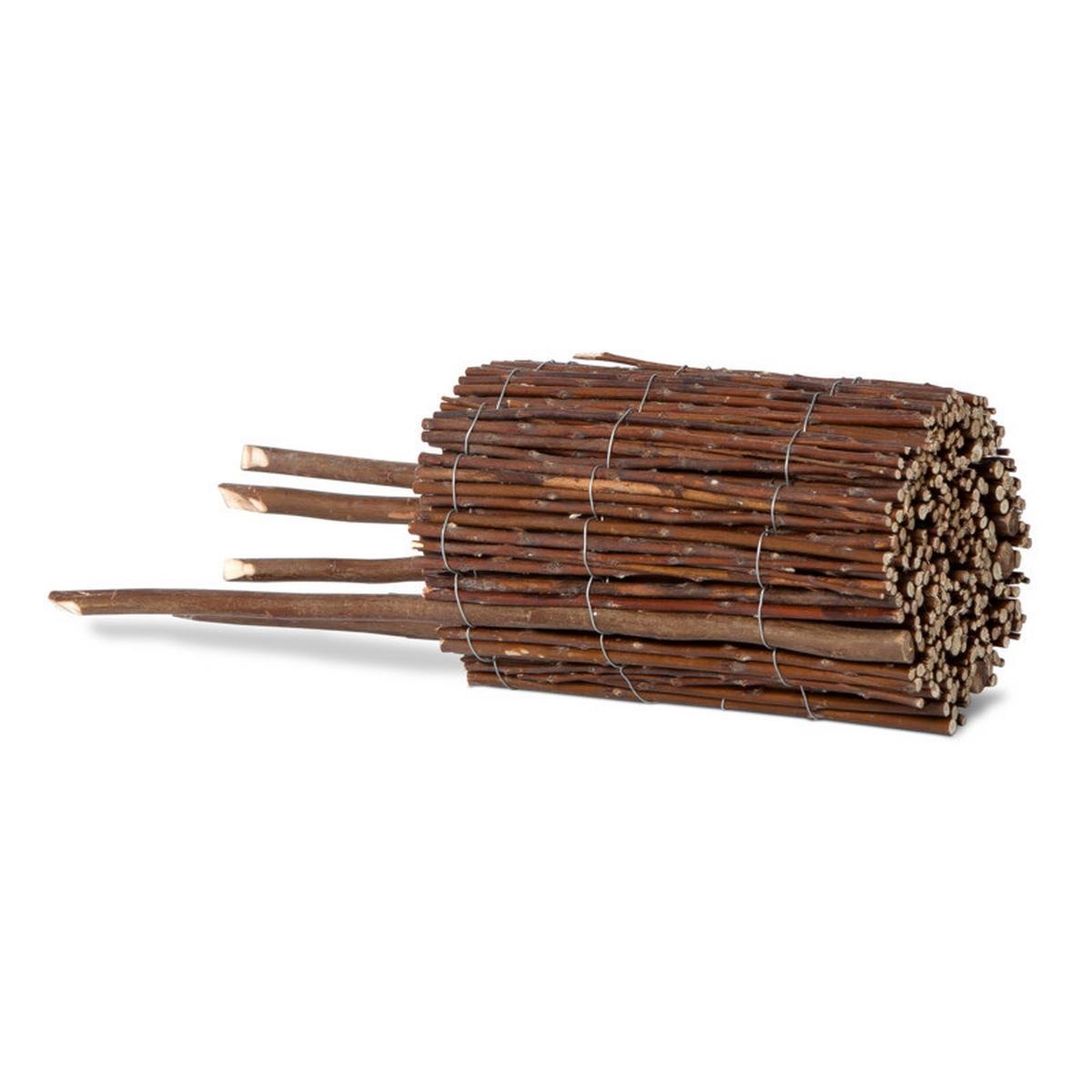 Beeteinfassung Weide Gerollt - Naturfarben, Basics, Holz/Metall (20/35/100cm)