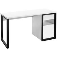 Schreibtisch Pluto Schwarz/Weiß L: 140 cm - Schwarz/Weiß, MODERN, Holzwerkstoff/Metall (140/59/76cm) - Livetastic