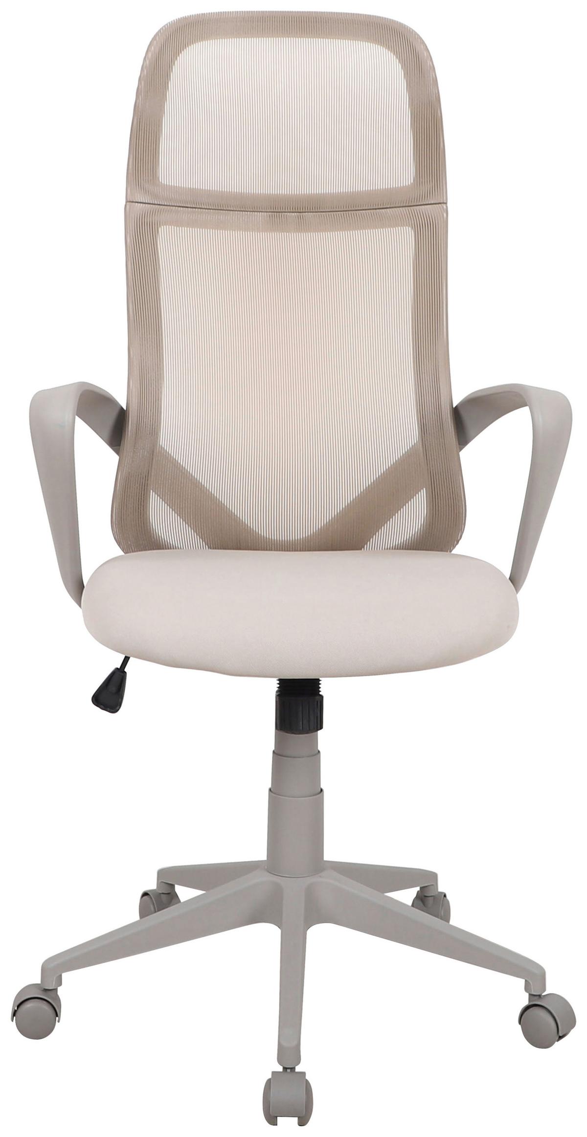 Drehstuhl Patricia mit Armstützen Beige/Grau - Beige/Grau, MODERN, Kunststoff/Textil (63/115-125/61cm) - MID.YOU