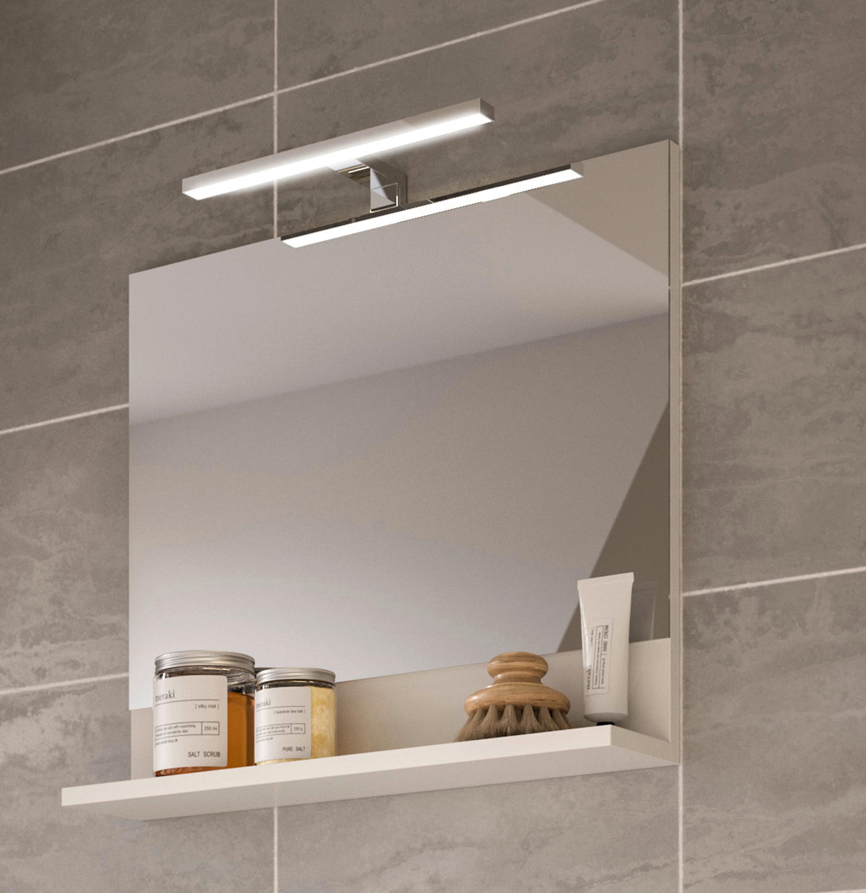Spiegelleuchte Simple - Silberfarben, Basics, Kunststoff (30/2,5/8cm) - MID.YOU