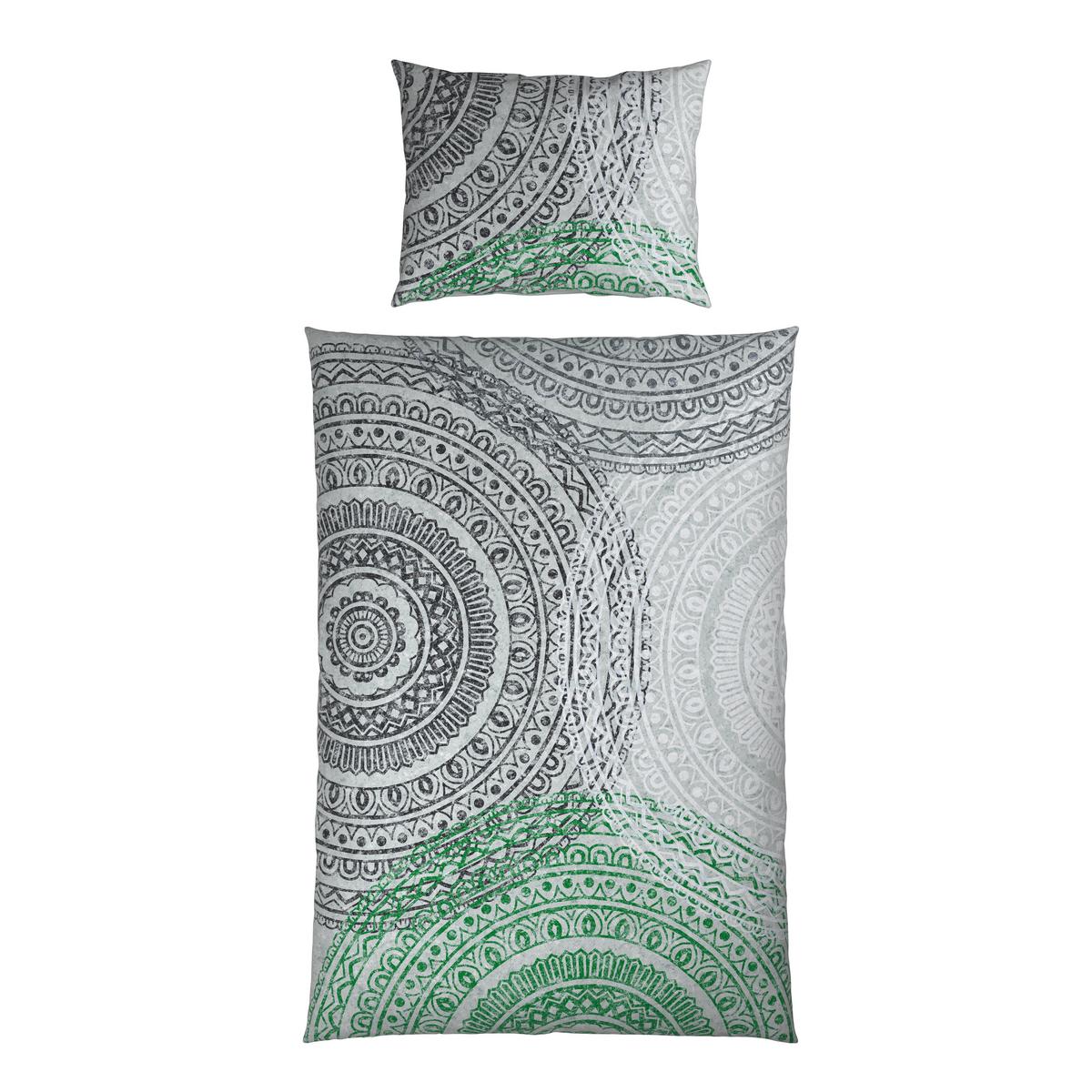 Bettwäsche Java - Grau/Grün, ROMANTIK / LANDHAUS, Textil - James Wood