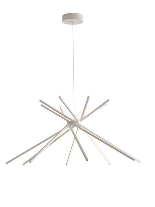 Led-hängeleuchte Shanghai-S8c Bco - Weiß, Design, Metall (113/160cm)