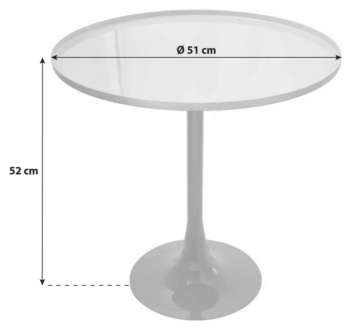 Beistelltisch Art Deco Grau/Altrosa - Altrosa/Grau, Trend, Metall (51/51/52cm) - Kayoom