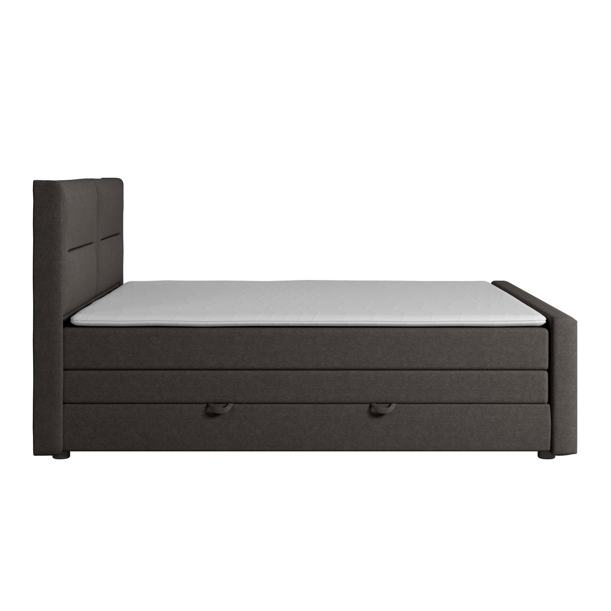 Boxspringbett Mit Bettkasten Kyoto Anthrazit 180x200 - Anthrazit, MODERN, Holz/Kunststoff (180/200cm) - MID.YOU
