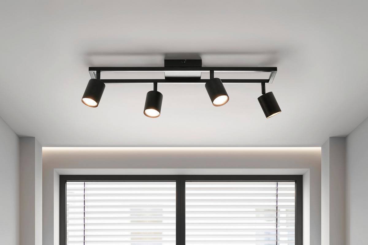 STROPNÉ SVIETIDLO RIT - čierna, Modern, kov (60/12/15.5cm) - Mömax