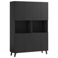 Vysoká komoda PHUKET š: 120 cm - černá, Design, kompozitní dřevo/plast (120/172/39,1cm) - Livetastic