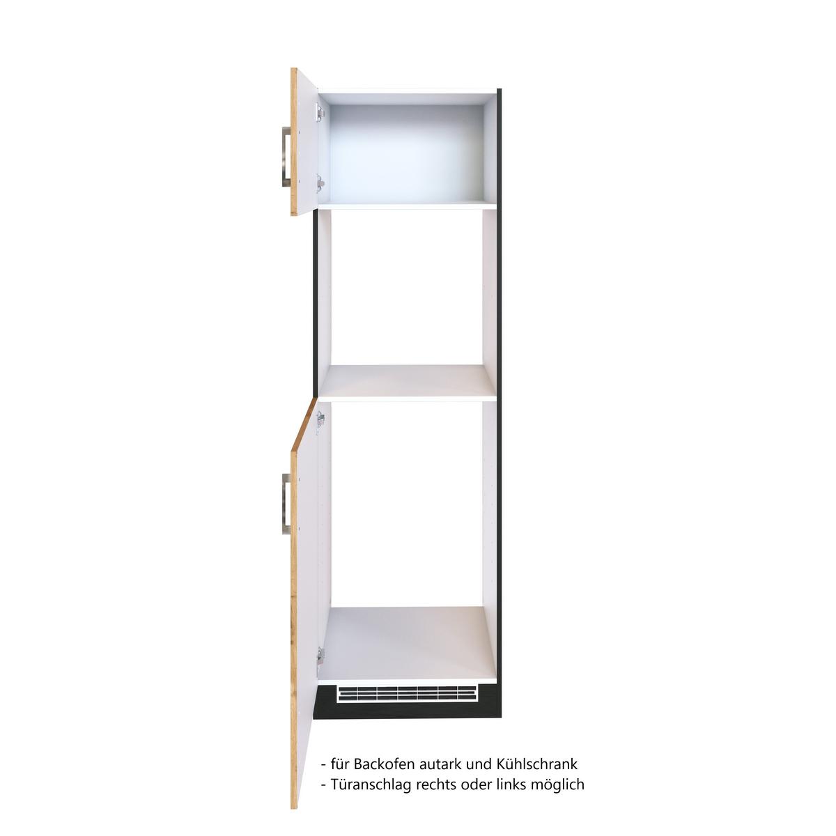 Backofen-/Kühlschrank- Umbauschrank B: 60 cm - Eichefarben, MODERN, Holzwerkstoff (60/200/60cm) - Held