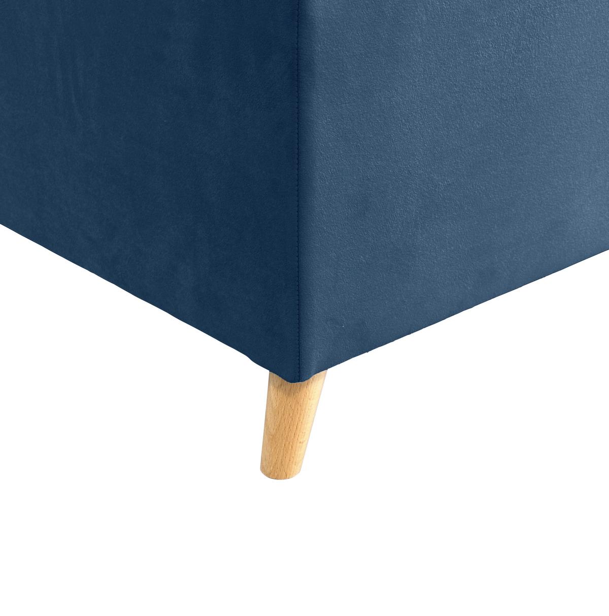 Boxbett Mit Topper Lucia 180x200 Cm Dunkelblau - Dunkelblau, Basics, Holzwerkstoff/Textil (180/200cm) - Livetastic