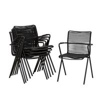 Gartensessel-set 6-tlg. Stapelbar Alpha Rope Aluminium - Anthrazit/Schwarz, Basics, Kunststoff/Metall (55/57/83cm) - Acamp