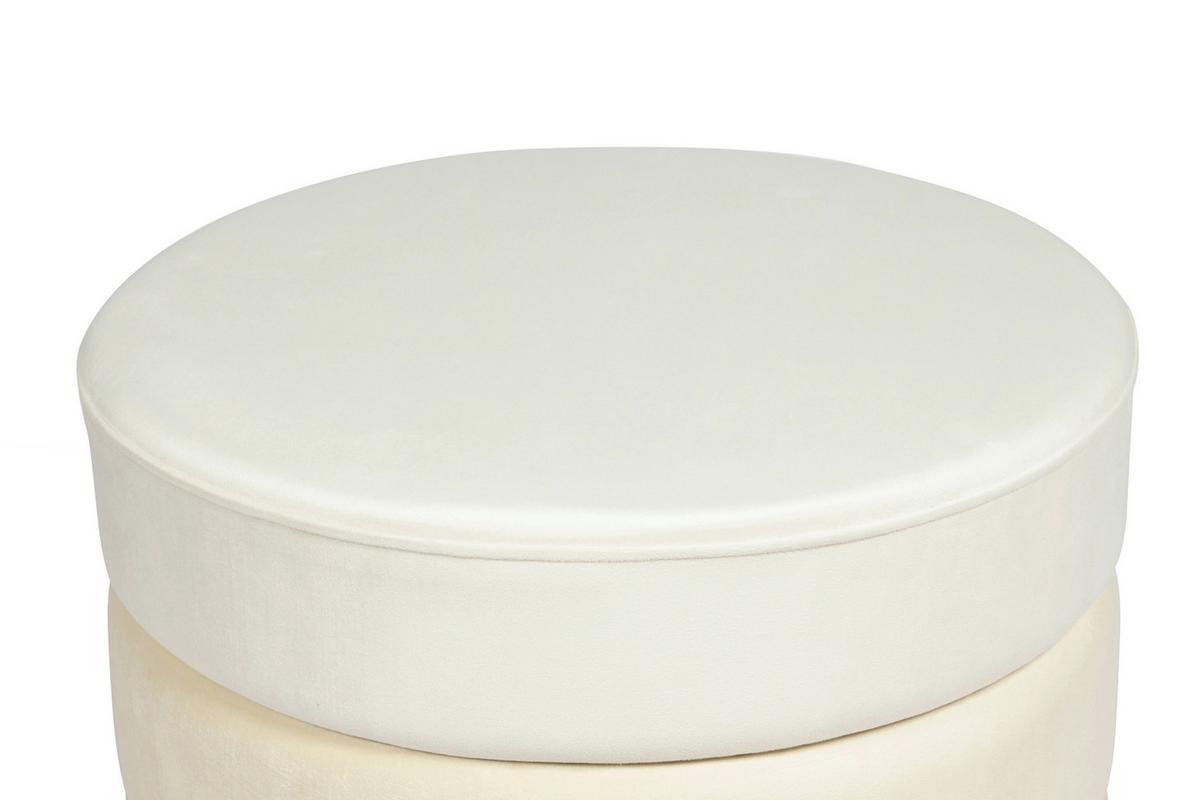 Hocker Elyse 100 Beige D: 50 cm - Goldfarben/Creme, Design, Textil (50/42cm) - Kayoom