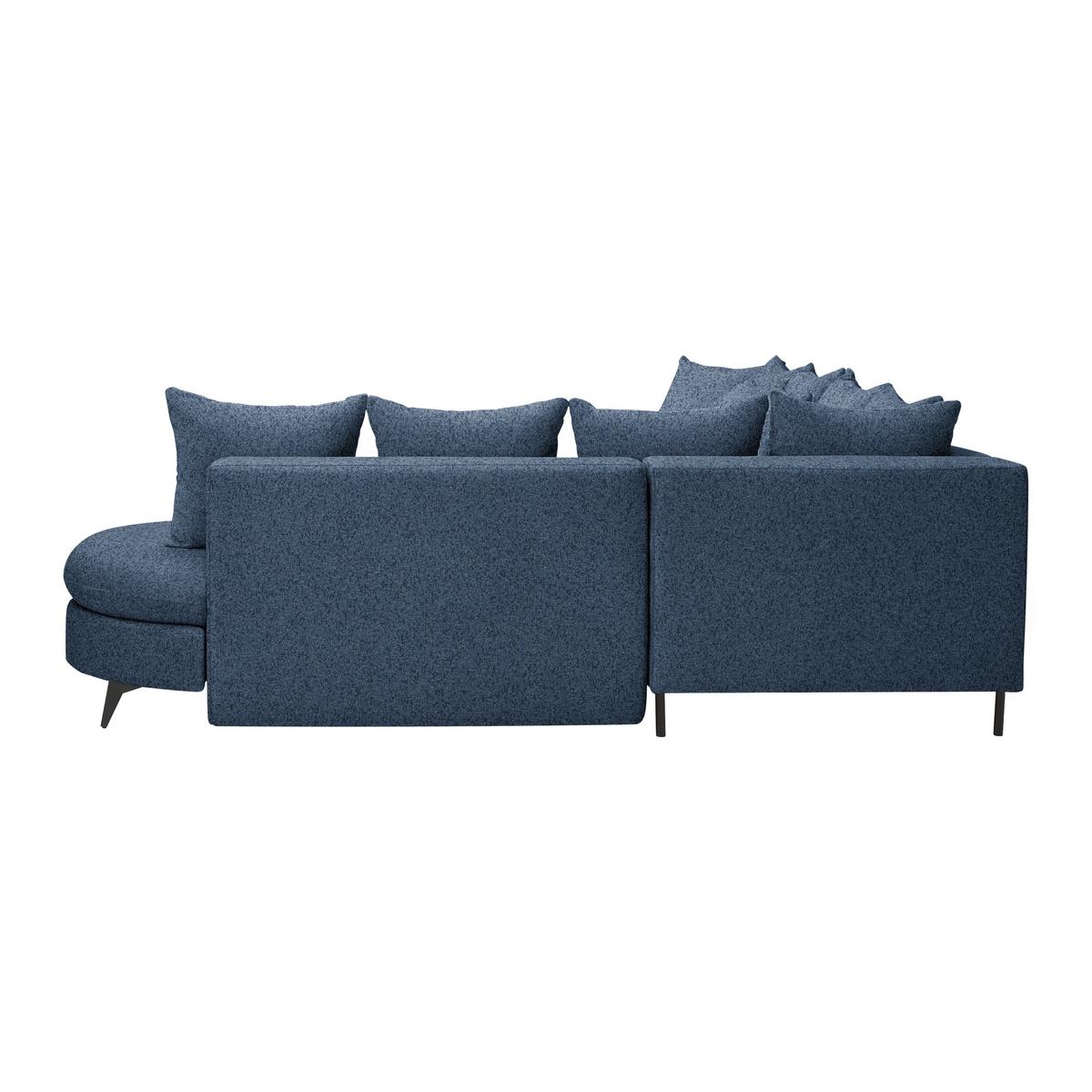 Rohová sedačka AXEL, pravá, tmavě modrá tkanina - černá/tmavě modrá, Moderní, kov/textil (291/250cm) - Mömax