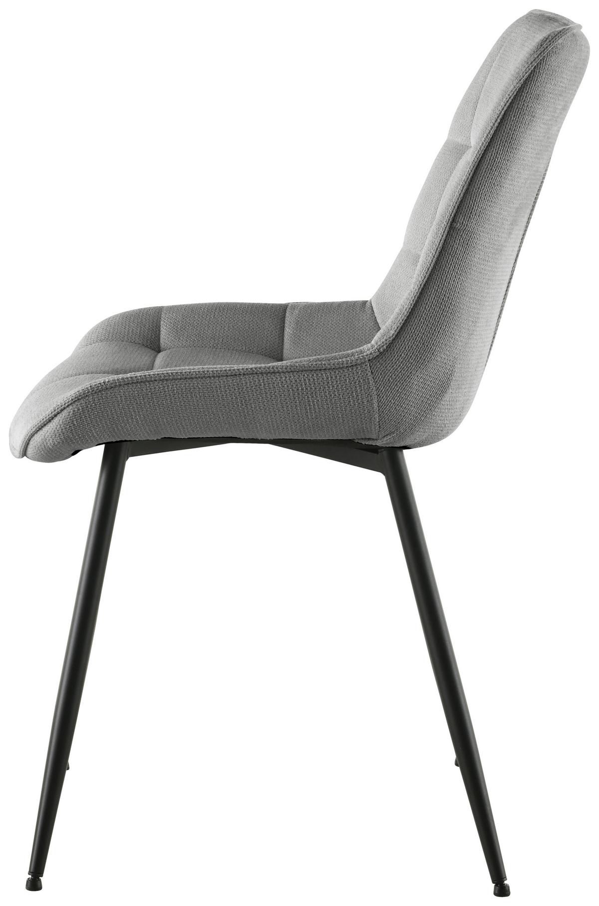 Stuhl Lenny - Schwarz/Grau, LIFESTYLE, Holz/Textil (54/88/60cm) - Livetastic