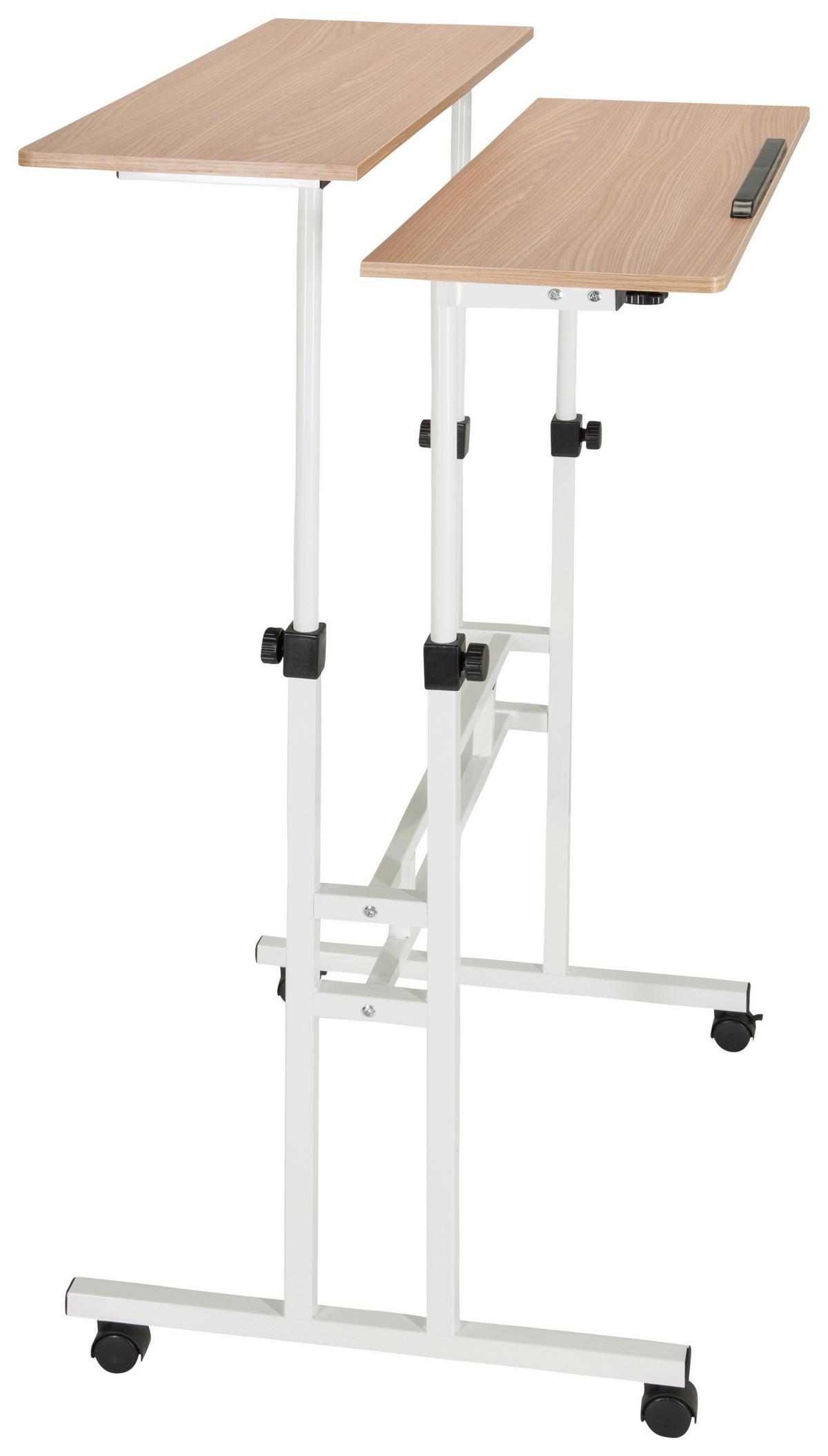 Schreibtisch Workstation Weiß/Eiche Dekor - Eichefarben/Weiß, Basics, Holzwerkstoff/Kunststoff (120/82-128/60cm) - MID.YOU