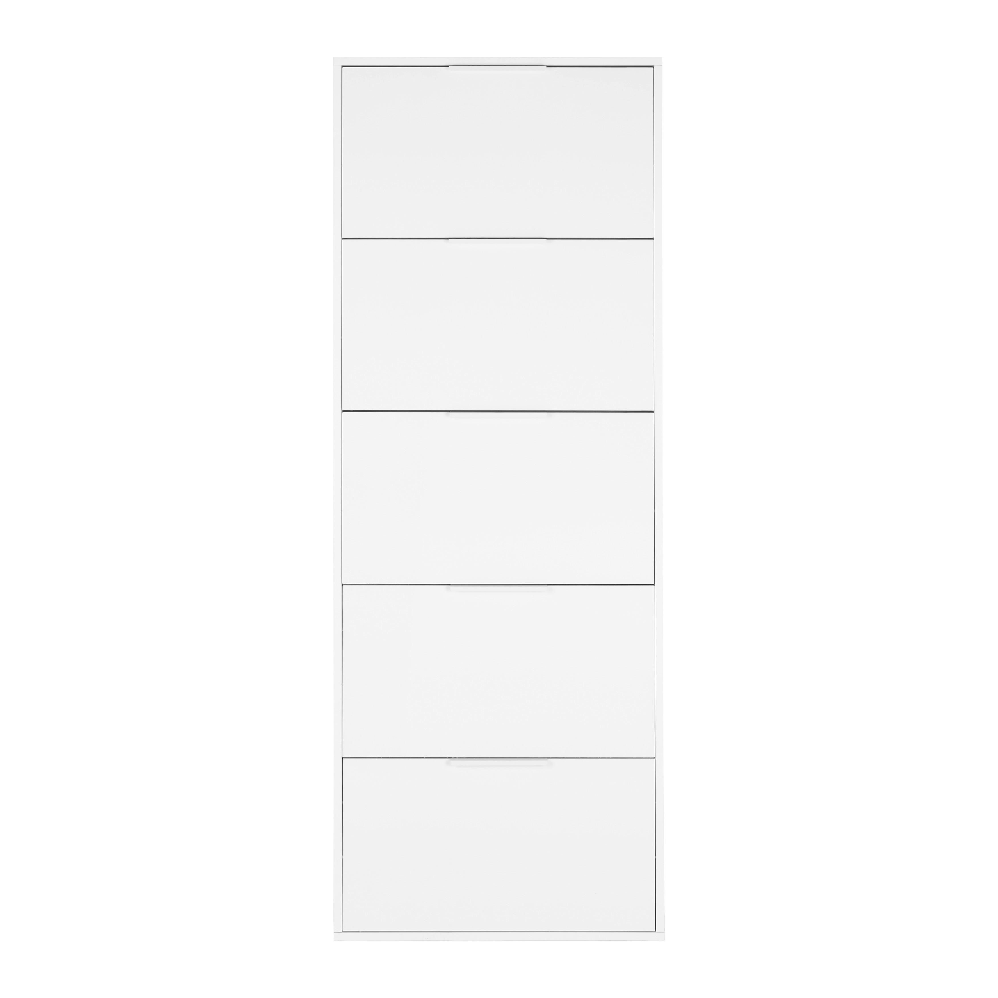 VÝKLOPNÁ SKRINKA NA TOPÁNKY ESPRESSO - biela s vysokým leskom, Konventionell, kompozitné drevo (65/174/15cm) - Mömax