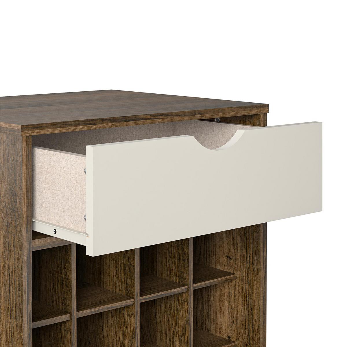 Weinregal Concord Dunkelbraun H: 80 cm - Eichefarben/Dunkelbraun, Design, Holzwerkstoff/Metall (51/80/45cm) - MID.YOU